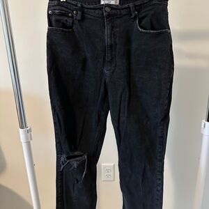 Abercrombie & Fitch black Ankle Straight Jeans